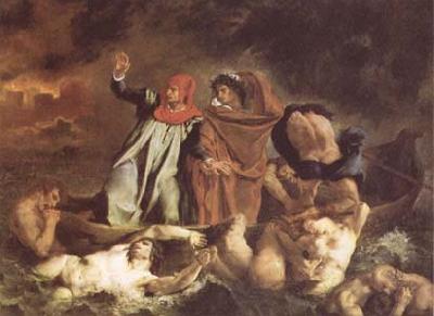 Eugene Delacroix The Bark of Dante (Dante and Virgil in Hell) (mk09) oil painting picture